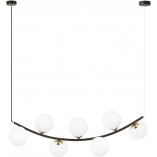 Lampa Wisząca Ritz | 7 Szklanych Kul | Biały/Złoty/Czarny | Emibig