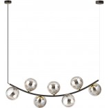 Lampa Wisząca Ritz - 7 Kul Szklanych, Grafit/Złoty/Czarny | Emibig