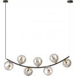 Lampa Wisząca Ritz - 7 Kul Szklanych, Grafit/Złoty/Czarny | Emibig