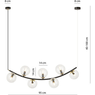 Lampa Wisząca Ritz | 7 Kul Szklanych | Emibig