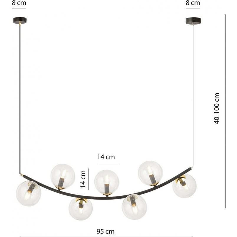 Lampa Wisząca Ritz | 7 Kul Szklanych | Emibig