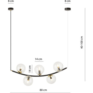 Lampa Wisząca RITZ | 5 Kul Szklanych | Emibig