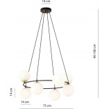 Lampa wisząca Azura VIII - szkło, kula, nowoczesny design | Emibig