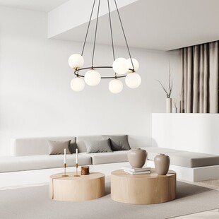 Lampa wisząca Azura VIII - szkło, kula, nowoczesny design | Emibig