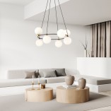 Lampa wisząca Azura VIII - szkło, kula, nowoczesny design | Emibig