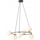 Lampa wisząca Azura VI | Szklane kule, biały/czarny | Emibig