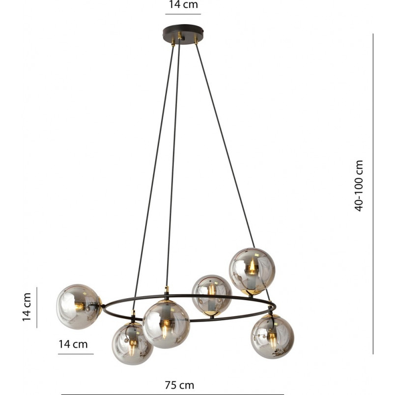 Lampa wisząca Azura VI - nowoczesny design | Emibig