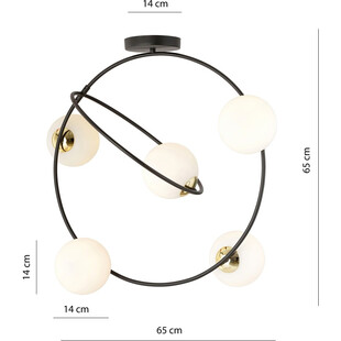 Lampa Sufitowa Stardom Emibig | Szkło, Biały/Czarny | Kup Online