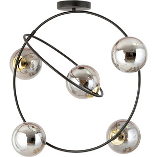 Lampa sufitowa szklane kule nowoczesne Stardom V 65cm grafit / czarny Emibig