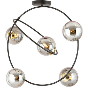 Lampa sufitowa szklane kule nowoczesne Stardom V 65cm grafit / czarny Emibig