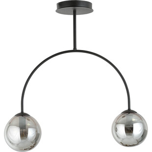 Lampa sufitowa 2 szklane kule Archi II 50cm grafitowo-czarna Emibig