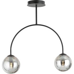 Lampa sufitowa 2 szklane kule Archi II 50cm grafitowo-czarna Emibig