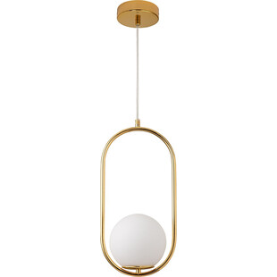 Lampa wisząca szklana kula glamour Costa Solo 20cm biało-złota Step Into Design