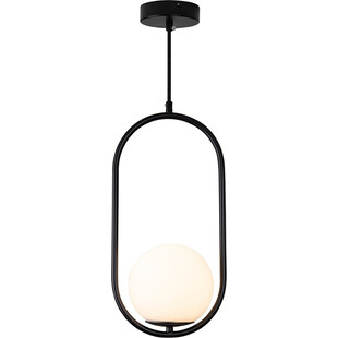 Lampa wisząca szklana kula Costa Solo 20cm biało-czarna Step Into Design