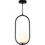 Lampa wisząca Costa - Szklana kula biało-czarna | Step