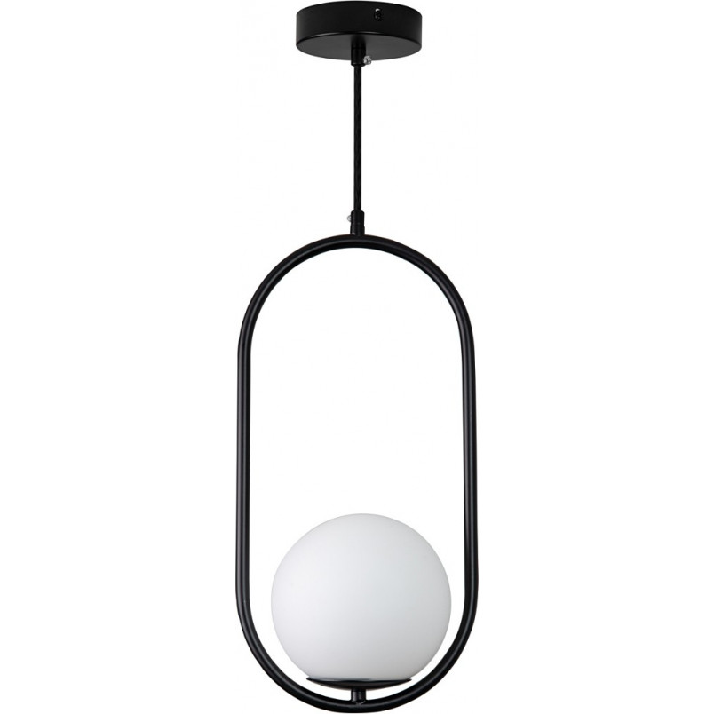 Lampa wisząca Costa - Szklana kula biało-czarna | Step