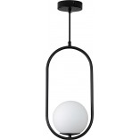 Lampa wisząca Costa - Szklana kula biało-czarna | Step