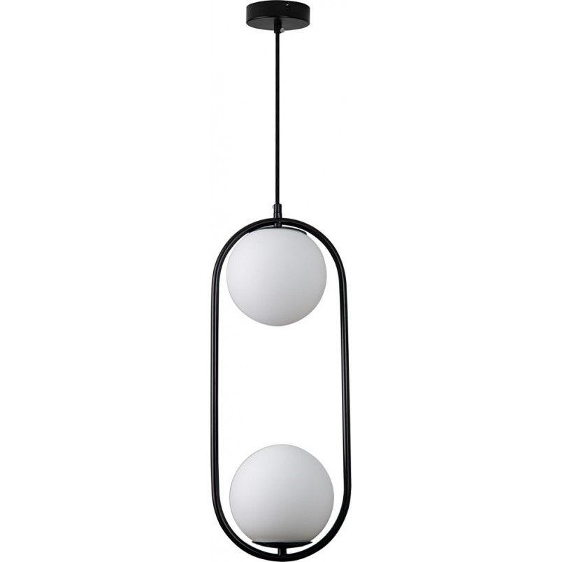 Lampa wisząca Costa Duo - szklana kula biało-czarna | Step