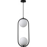 Lampa wisząca Costa Duo - szklana kula biało-czarna | Step