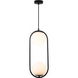 Lampa wisząca Costa Duo - szklana kula biało-czarna | Step