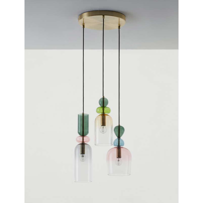 Lampa Wisząca Oro III - Szklana, Multikolor | Decolab24
