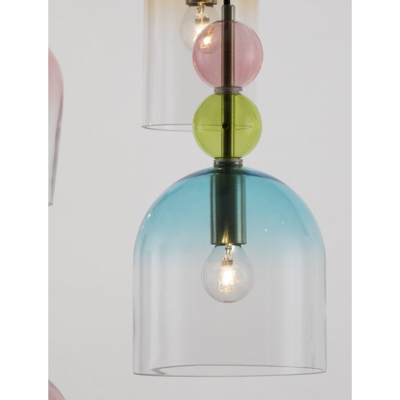 Lampa wisząca Oro V - Szklana, kolorowa, Art Deco | Decolab24