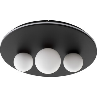 Plafon okrągły 3 szklane kule Elena LED 49,5cm czarno-biały