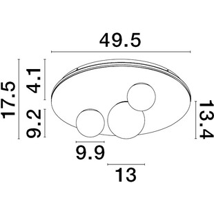Plafon Elena LED - 3 szkła, biały i czarny | Decolab24