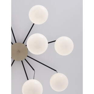 Lampa wisząca szklana Ovum XII 75cm biało-złota