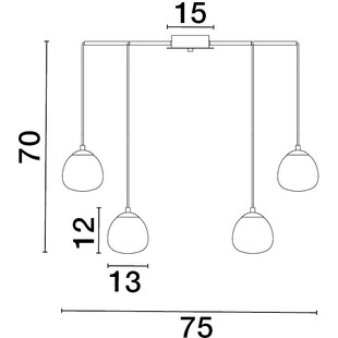 Lampa wisząca Ovum XII - szkło biało-złote | Decolab24