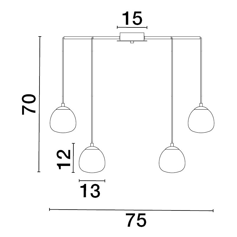 Lampa wisząca Ovum XII - szkło biało-złote | Decolab24