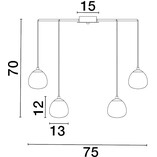Lampa wisząca Ovum XII - szkło biało-złote | Decolab24