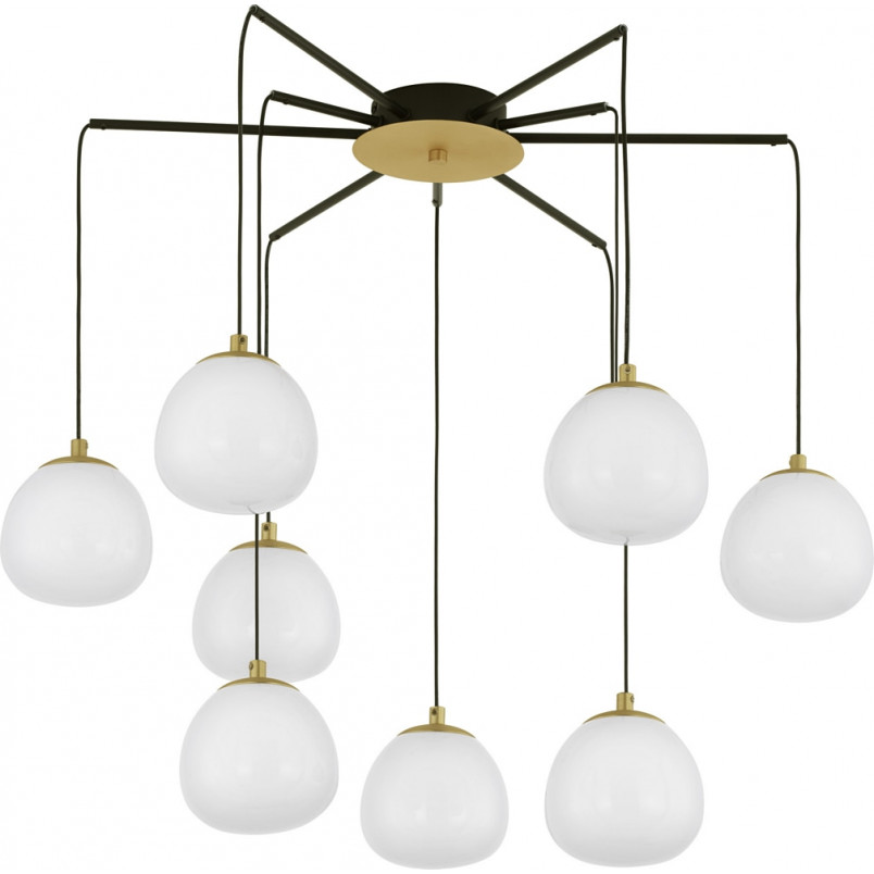 Lampa wisząca Ovum VIII | Szkło biało-złote 75cm - Decolab24
