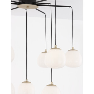 Lampa wisząca szklana Ovum VIII 75cm biało-złota