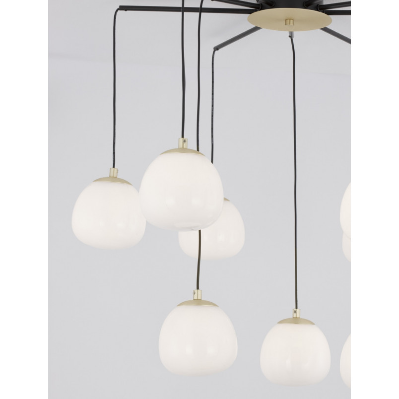 Lampa wisząca Ovum VIII | Szkło biało-złote 75cm - Decolab24