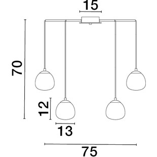 Lampa wisząca Ovum VIII | Szkło biało-złote 75cm - Decolab24