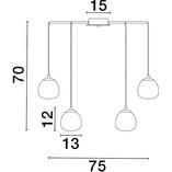 Lampa wisząca Ovum VIII | Szkło biało-złote 75cm - Decolab24