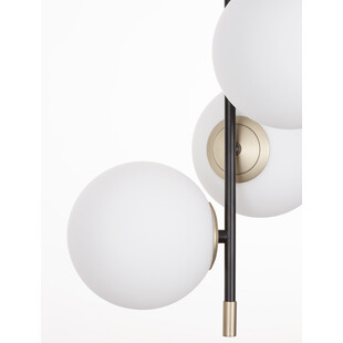 Lampa wisząca 3 szklane kule Mighty 33cm biały / czarny / mosiądz