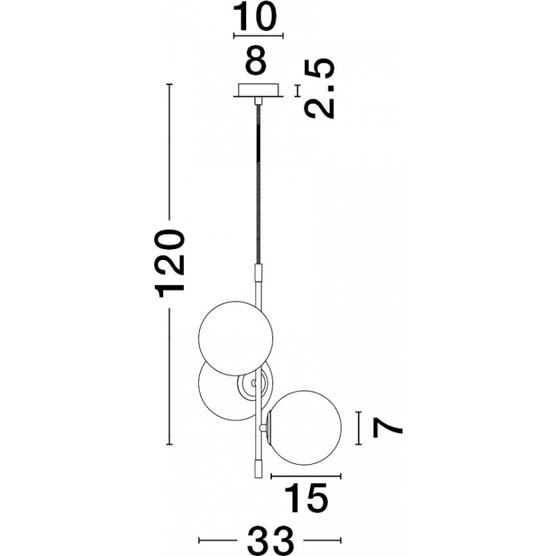 Lampa wisząca Mighty - 3 szklane kule | Decolab24