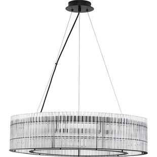 Lampa wisząca kryształowa okrągła Rich 70cm przeźroczysty / czarny
