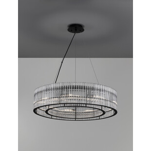Lampa wisząca kryształowa okrągła Rich 70cm przeźroczysty / czarny