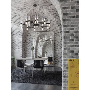 Żyrandol wiszący szklany Epoch XXX 120cm czarny mat / przeźroczysty / matowe szkło