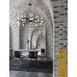 Żyrandol wiszący szklany Epoch XXX 120cm czarny mat / przeźroczysty / matowe szkło