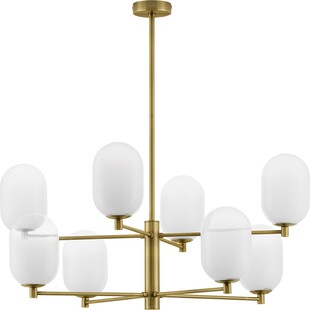 Lampa sufitowa szklana Lora VIII 80cm biały / odcienie złota