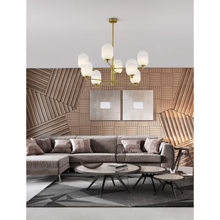 Lampa Sufitowa Szklana Lora VIII | Biała, Złote Akcenty | Decolab24