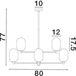 Lampa Sufitowa Szklana Lora VIII | Biała, Złote Akcenty | Decolab24