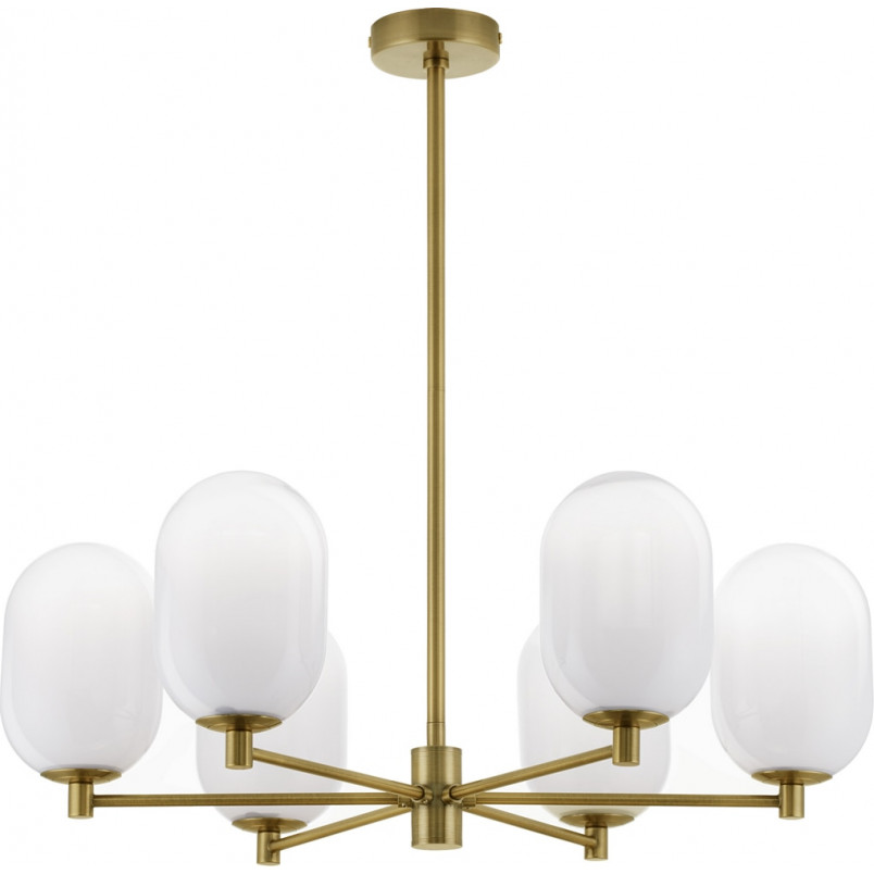 Lampa sufitowa Lora VI - szkło białe/złoto | Decolab24