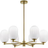 Lampa sufitowa Lora VI - szkło białe/złoto | Decolab24