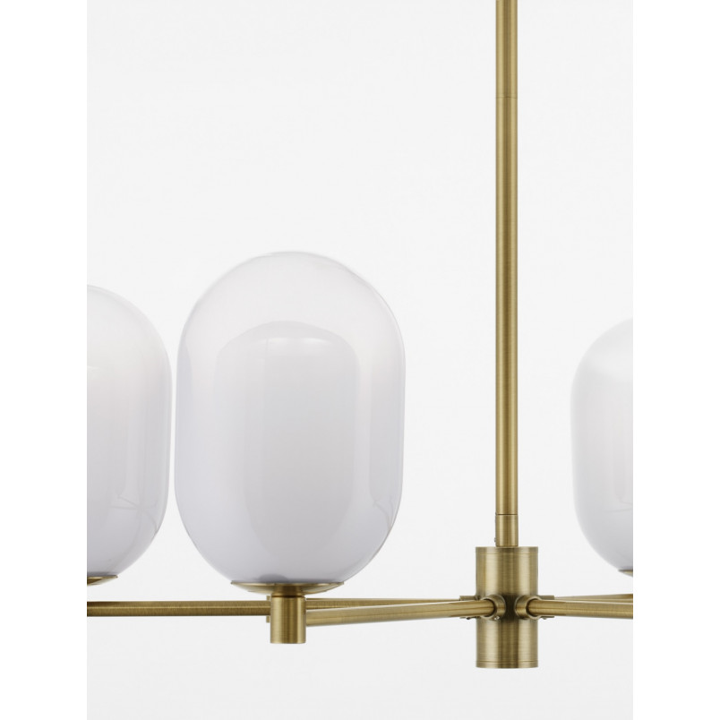 Lampa sufitowa Lora VI - szkło białe/złoto | Decolab24