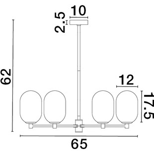 Lampa sufitowa Lora VI - szkło białe/złoto | Decolab24
